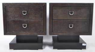 RUGIANO - PARIGI - PAIR OF DESIGNER LEATHER BEDSIDES