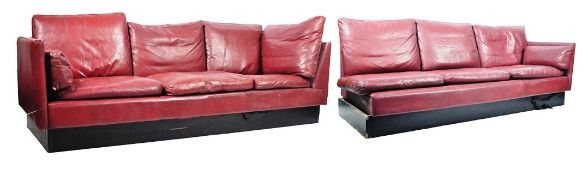 LARGE DANISH SCANDINAVIAN LEATHER L SHAPE MODULAR SOFA