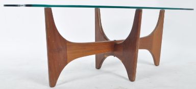 RETRO VINTAGE GLASS TOP OCCASIONAL COFFEE TABLE