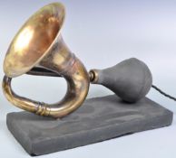 ORIGINAL 20TH CENTURY VINTAGE CAR HORN DESK / TABLE LAMP LIGHT