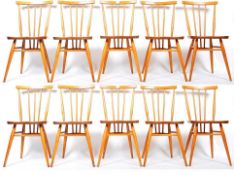 LUCIAN ERCOLANI ERCOL MODEL 391 SET OF TEN CHAIRS