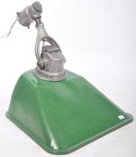 LARGE MID CENTURY VINTAGE INDUSTRIAL FACTORY ENAMEL LIGHT