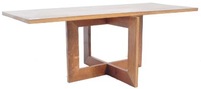 UNUSUAL RETRO COFFEE TABLE ON DOUBLE SQUARE BASE