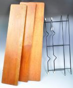 RETRO TEAK WOOD WALL MOUNTED SET OF SHELVES