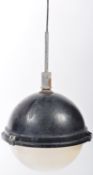 LARGE RETRO TWO TONE HANGING BALL CEILING LIGHT