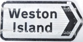 CONTEMPORARY RECTANGULAR REFLECTIVE ROAD SIGN FOR WESTON ISLAND