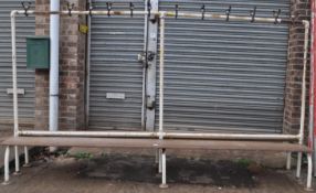 LARGE AND IMPRESSIVE SPORTS HALL CHANGING ROOM BENCH