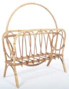 MID CENTURY CANE AND BAMBOO MAGAZINE RACK