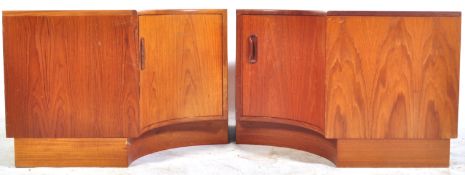PAIR OF G PLAN FRESCO TEAK WOOD CORNER LOW CABINETS