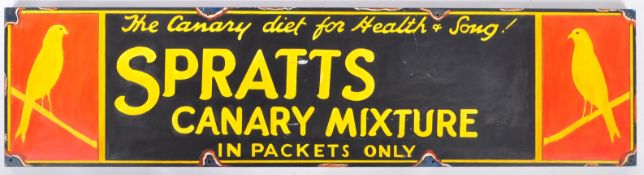 SPRATTS CANARY MIXTURE - IMPRESSION OF AN ENAMEL SIGN