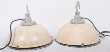 PAIR OF LARGE 6 BULB INDUSTRIAL / MEDICAL LIGHTS