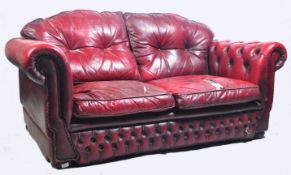 VINTAGE ANTIQUE STYLE CHESTERFIELD TWO SEATER SOFA