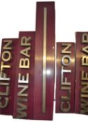CLIFTON WINE BAR ADVERTISING EXTERIOR WALL LETTERING