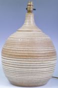 BRITISH STUDIO POTTERY RIBBED TABLE LAMP