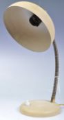 ORIGINAL VINTAGE 1950S CREAM BRASS GOOSENECK DESK LAMP