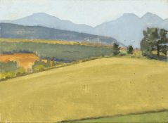 Claudia Carr (b.1965). 'Landscape - Welsh Borders', Oil on Board, 9