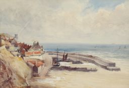 John Blair (1850-1934) British. 'Crail Harbour', Watercolour, Signed and Titled, 10