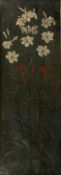 English School Circa 1891. A Still Life of Red and White Lilies, Oil on Canvas, Signed Indistinctly,