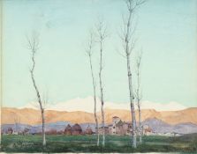 Albert Moulton Foweraker (1873-1942) British. A View Near Almeria, Spain, with Mountains beyond,