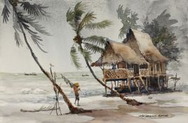 A Collection of South-East Asian Watercolours by Soewardja, Hassan Beng, Zain and Abdullah. The