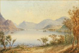 W. T. Longmire (1841-1914) British. 'Ullswater Looking Up Cumberland', Watercolour, Signed and Dated