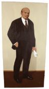 20TH Century Russian School. A Full Length Portrait of Lenin, Oil on Canvas, 59