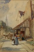 Percy Lancaster (1878-1951) British. A Mother and Child Returning from Market, Watercolour, Signed