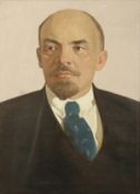 20th Century Russian School. A Bust Length Portrait of Lenin, Oil on Canvas, 28