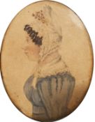 English School, Circa 1802. Portrait Miniature, a Study of Maria Watson, Watercolour, 3.75