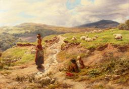 James Thomas Linnell (1792-1882) British. The Mountain Path, Oil on Canvas, Signed and Dated 1857,