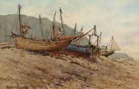Barry Peckham (b.1945). 'Fishing Boats, Hastings', Watercolour, Signed, 7