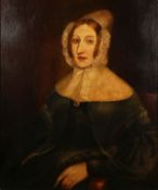 Early 19th Century English School. Portrait of a Lady in a Bonnet, Oil on Canvas, 29