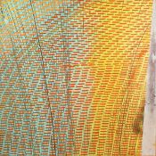 20th Century. A Set of 3 Abstract Compositions, Oil on Canvas, 2 at 32