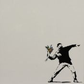 Banksy (b.1974) British. Man Throwing Flowers, 12