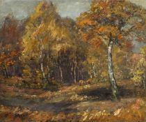 Joseph Frederick Percy Rendell (1872-1955) British. A Wooded Landscape in Autumn, Oil on Panel,