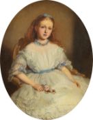 Edwin Dalton Smith (1800-1883) British. 'A Portrait of Maria Treffry', a Girl in a White