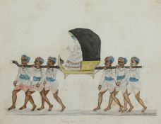 19TH Century Anglo-Indian School. 'Dancing Girls', Musicians with Figures Dancing, and a Companion
