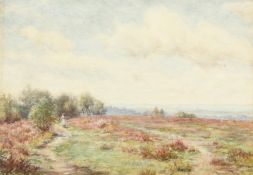 Percy Harland Fisher (1867-1944) British. 'Barossa Common', Landscape with Figures, Watercolour, 13