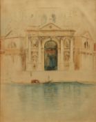 19th Century European School. A View of Santa Maria della Salute with a Gondola in the Foreground,