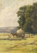 Henry James (20th Century) British. 'Harvest June', Watercolour, Signed, Titled and Dated 1922, 8.5