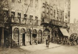 Sidney MacKenzie Litten. (1887-1934) British. Berry Bros & Co Wine Merchants with Figures on the