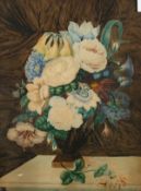 19th Century English School. Still Life of Flowers in a Vase, 17