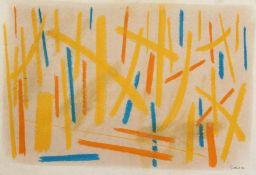 Andrew Southall (b.1947) Australian. Abstract with Orange, Yellow and Blue Colours, Mixed Media, 13