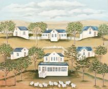 Zaparart (20th Century) Argentinian. 'La Herminita', a Scene of a Farmstead, Oil on Board, Signed,