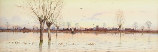 Arthur Anderson Fraser (1861-1904) British. A Fenland Landscape, Watercolour, Monogrammed and