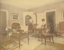 Wallace Nutting. Interior Scenes, Tinted Prints, Signed in Ink, (3) Unframed.
