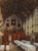 Circle of Joseph Nash (1809-1884) British. Interior of a College Refectory probably Oxford,