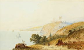 Frank Catano (19th/20th Century). 'Near Naples', a Coastal View with Boats and a Castle,
