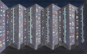 Unknown Artist. A Reverspective Composition, Construction (board), Oil,