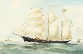 Reuben Chappell (1870-1940) British. 'Tweed of Faversham', Watercolour and Bodycolour, Signed and